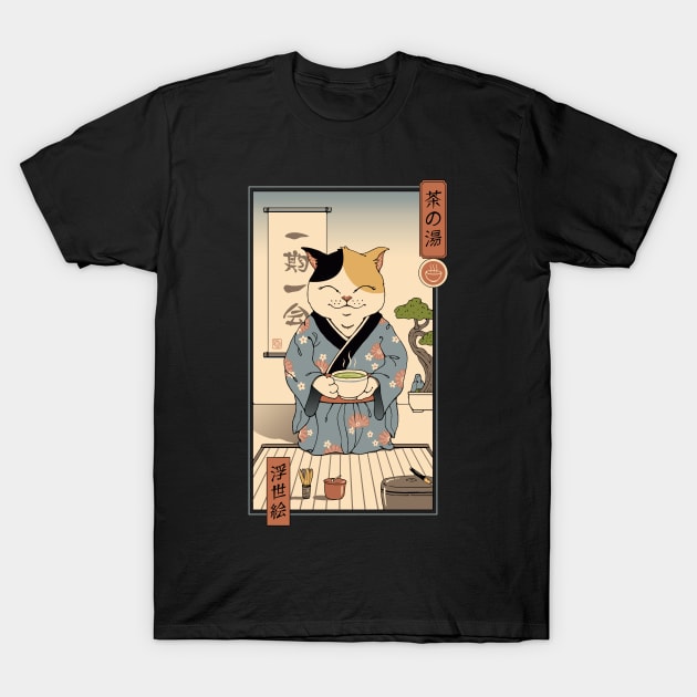 Cat Tea Ceremony T-Shirt by Vincent Trinidad Art